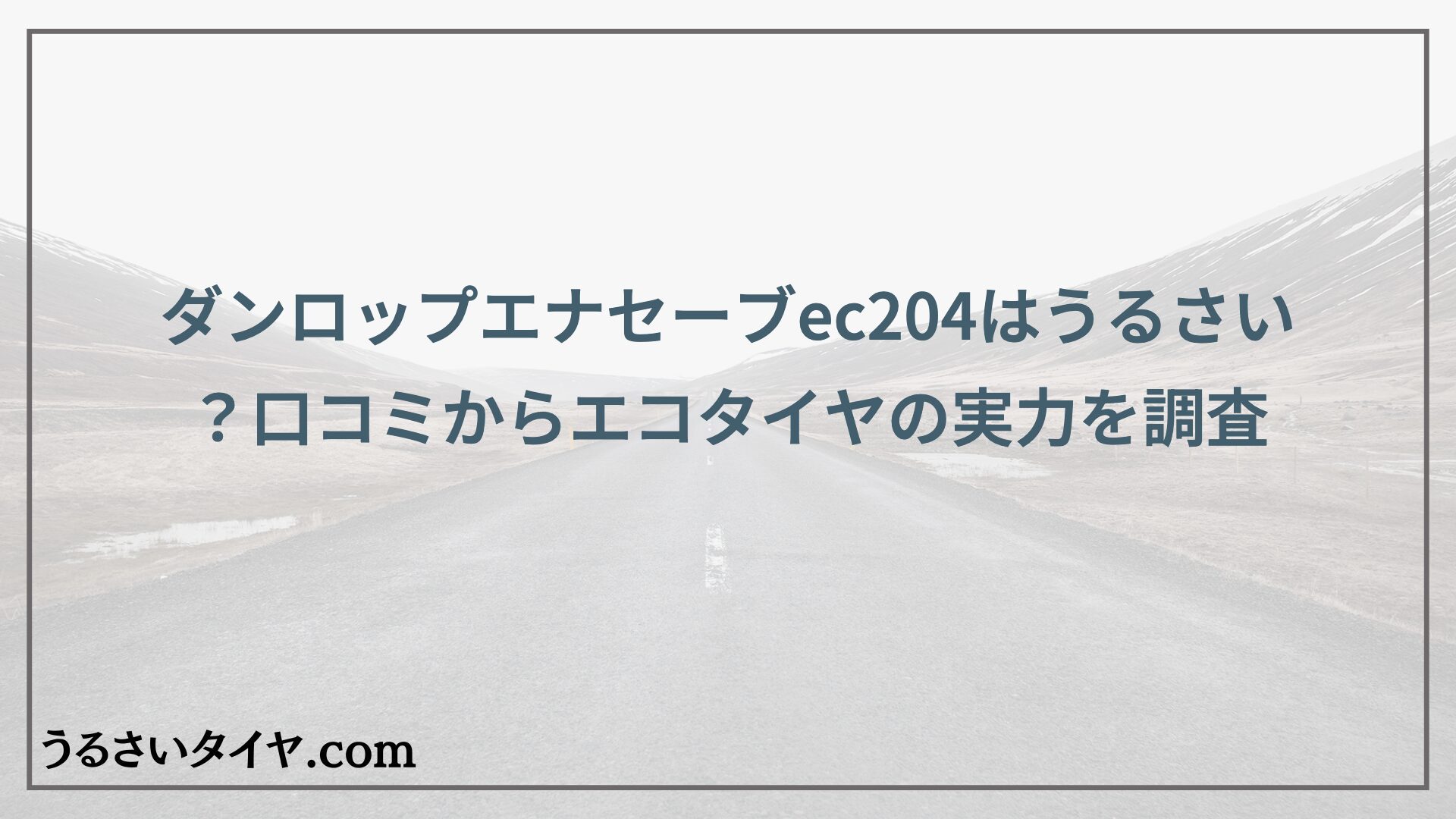 ダンロップエナセーブec204はうるさい？口コミからエコタイヤの実力を調査