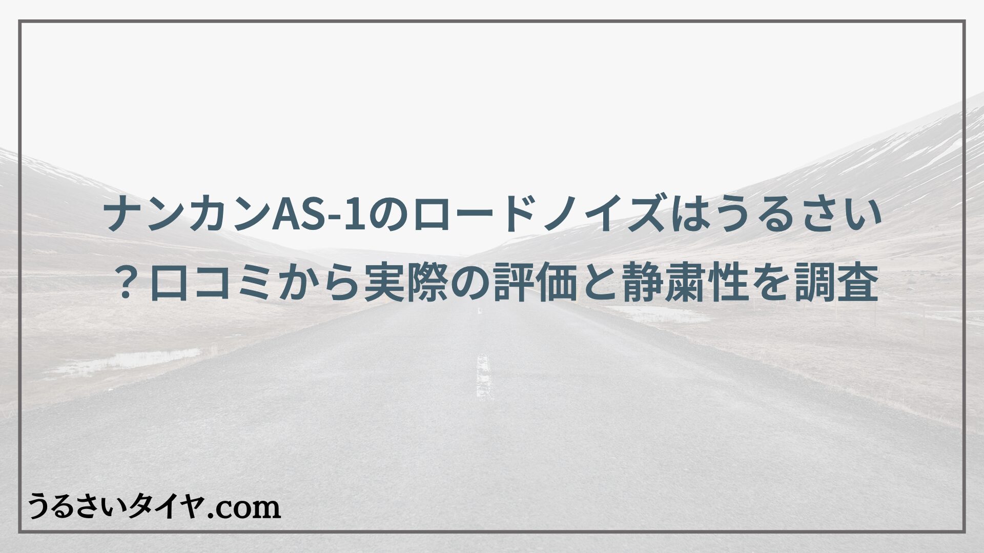 ナンカンAS-1のロードノイズはうるさい？口コミから実際の評価と静粛性を調査