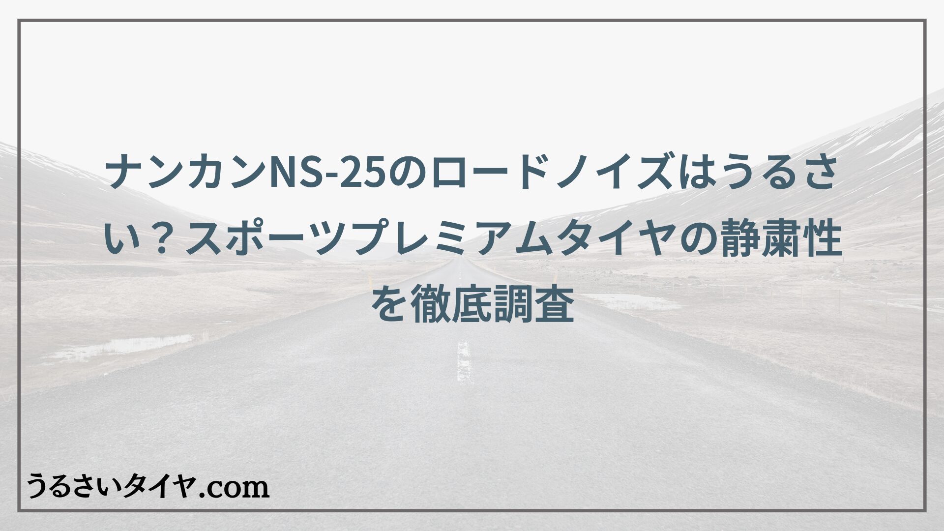 ナンカンNS-25のロードノイズはうるさい？スポーツプレミアムタイヤの静粛性を徹底調査