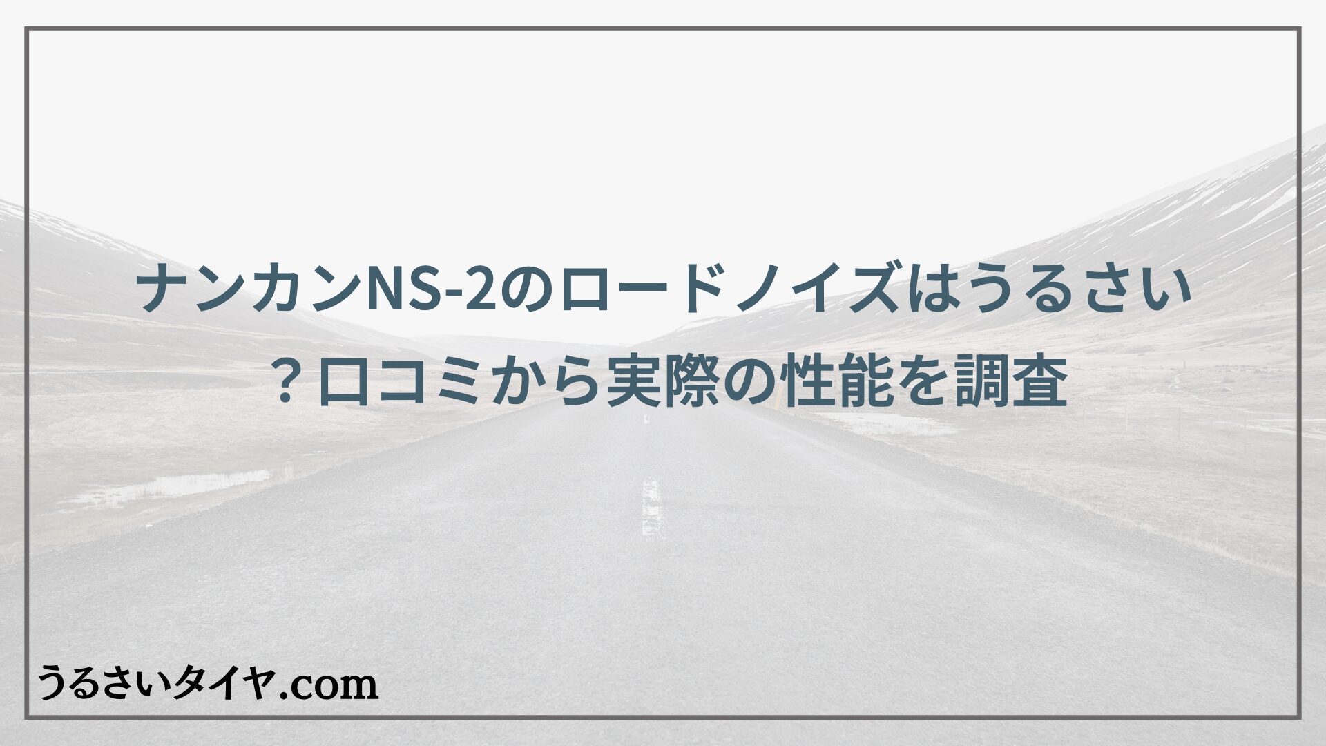 ナンカンNS-2のロードノイズはうるさい？口コミから実際の性能を調査