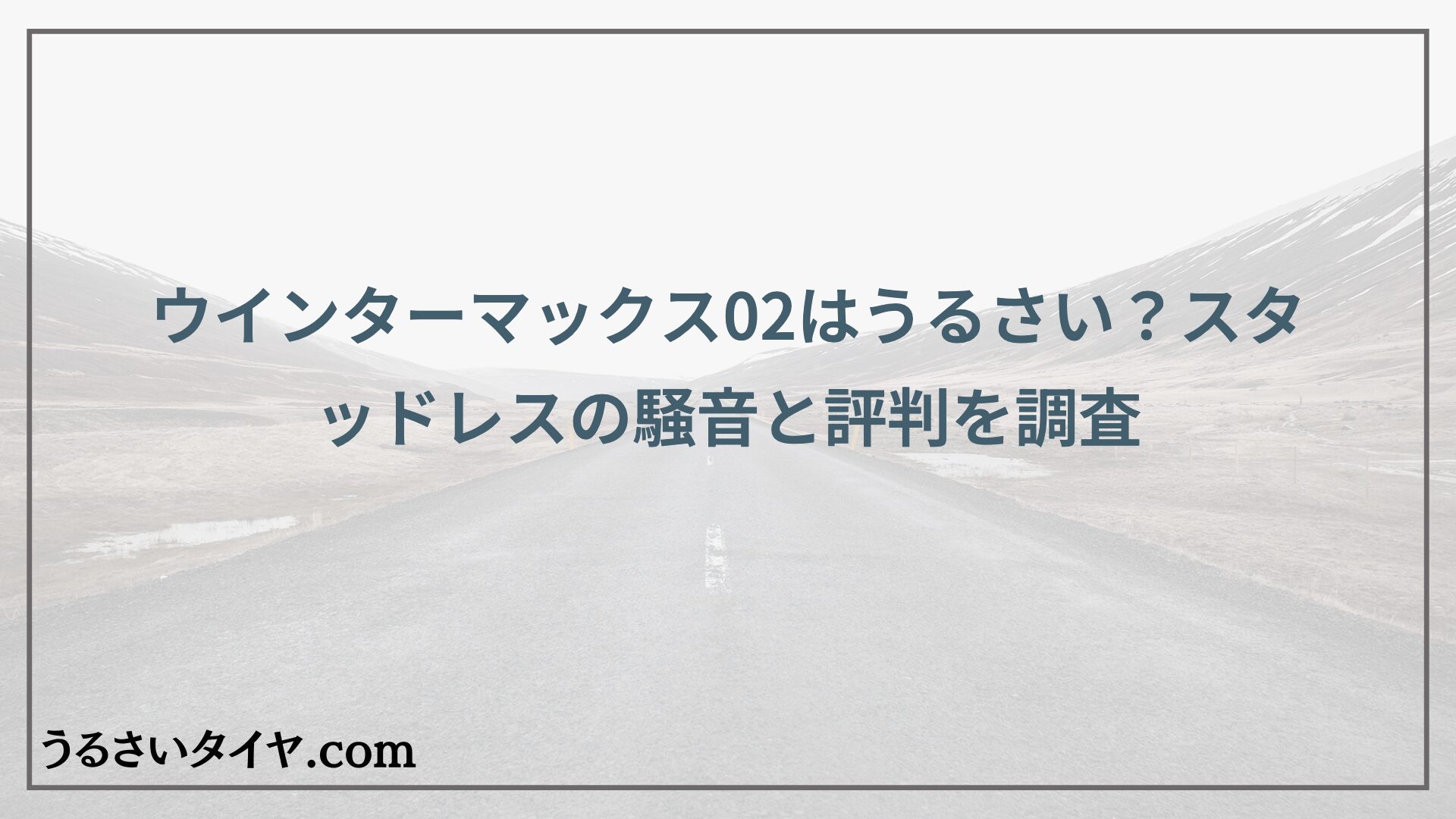 ウインターマックス02はうるさい？スタッドレスの騒音と評判を調査
