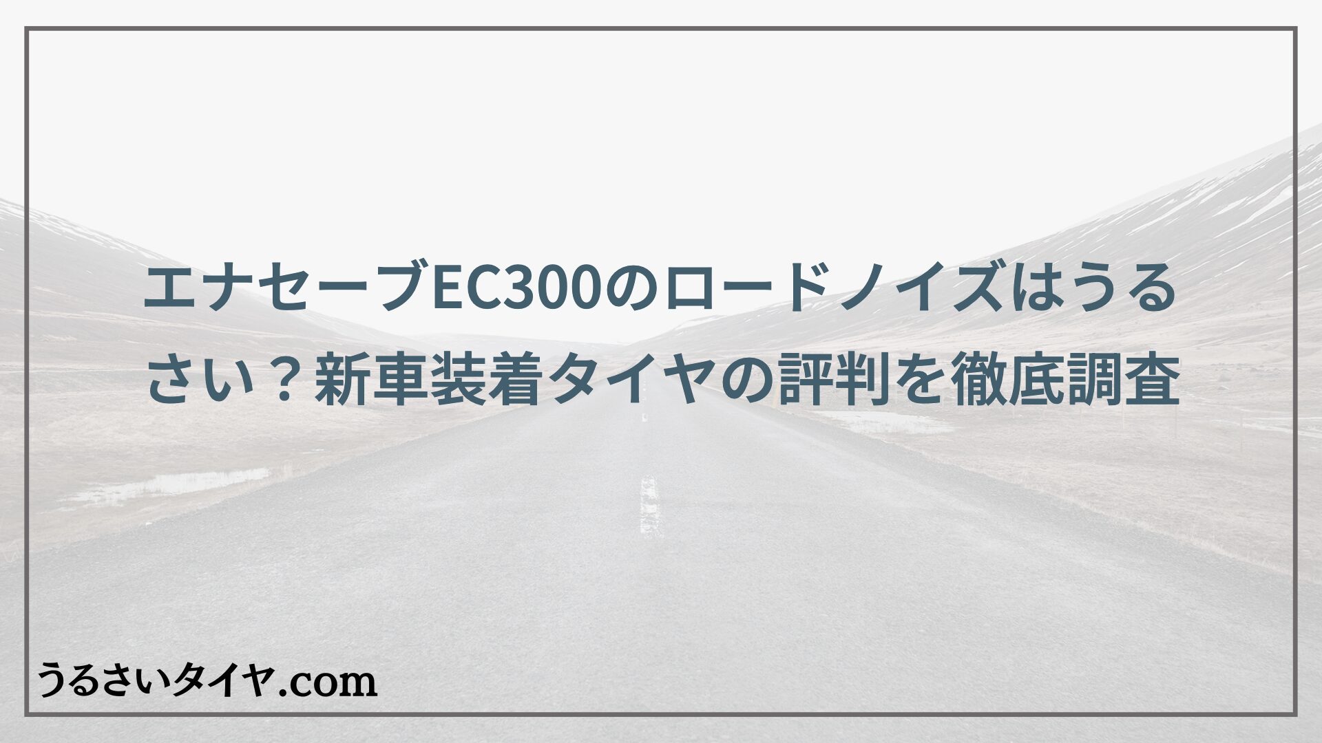 エナセーブEC300のロードノイズはうるさい？新車装着タイヤの評判を徹底調査