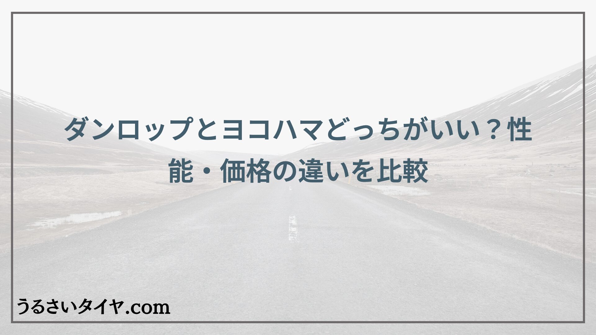 ダンロップとヨコハマどっちがいい？性能・価格の違いを比較
