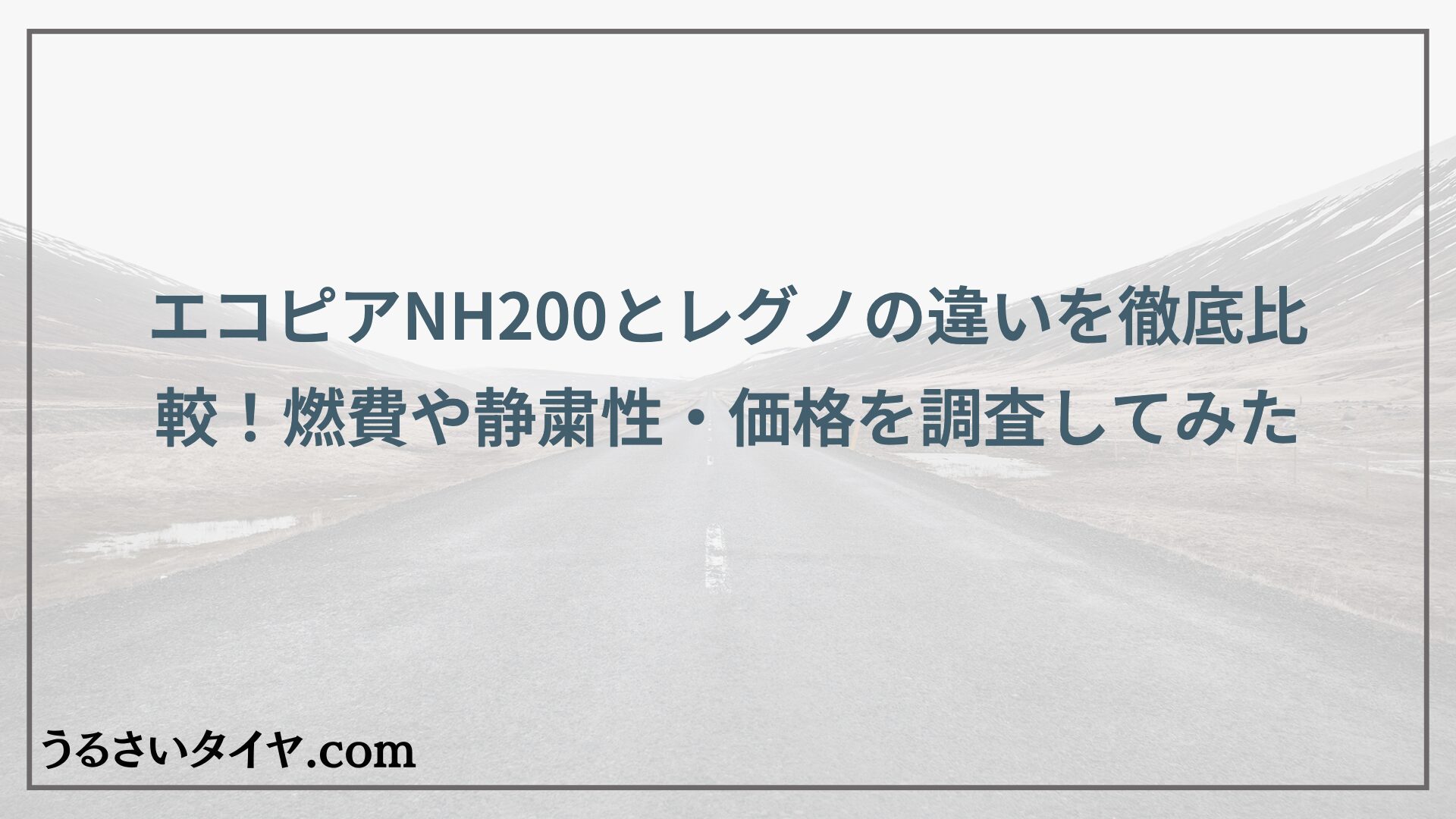 エコピアNH200とレグノの違いを徹底比較！燃費や静粛性・価格を調査してみた