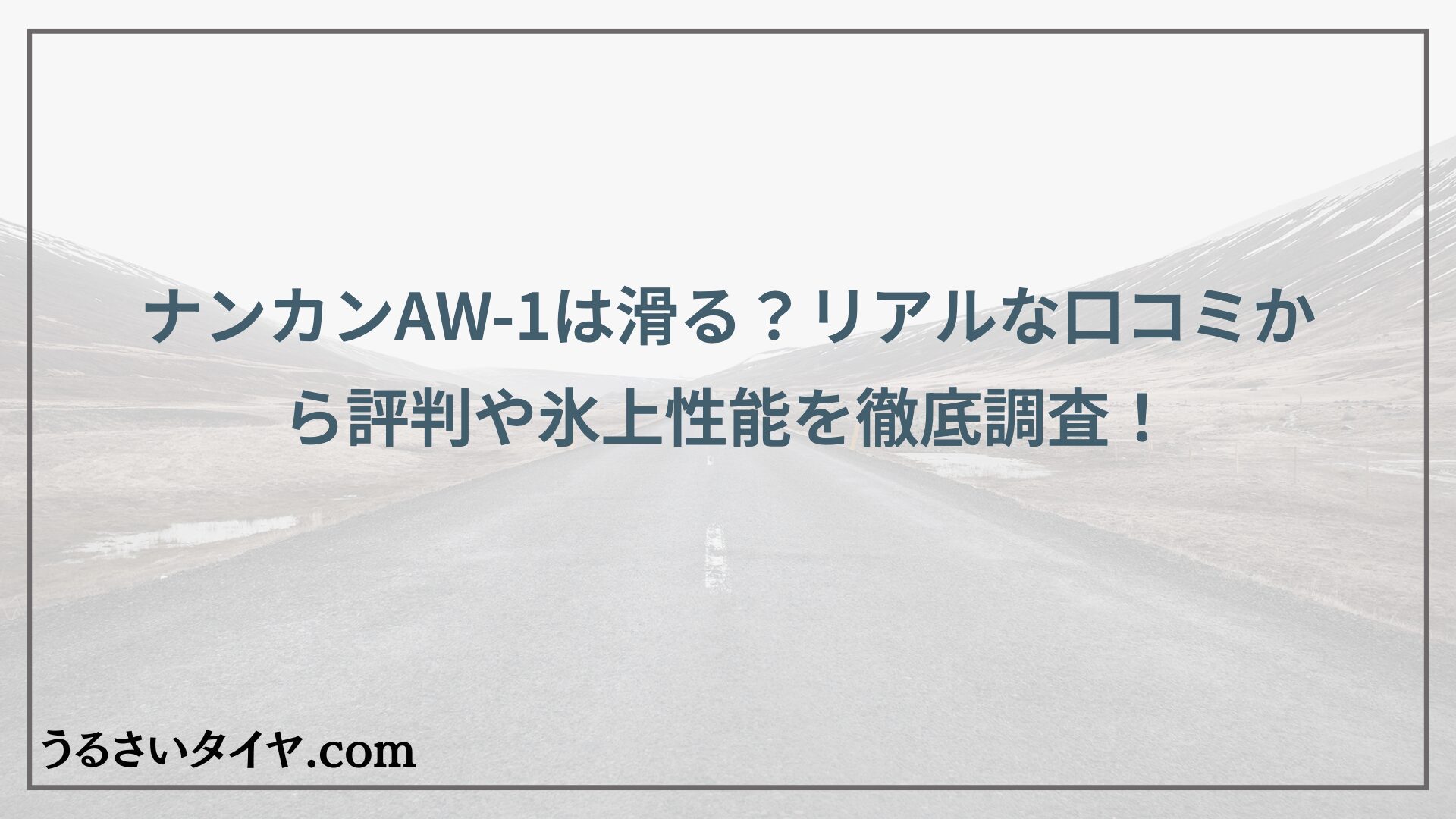 ナンカンAW-1は滑る？リアルな口コミから評判や氷上性能を徹底調査！