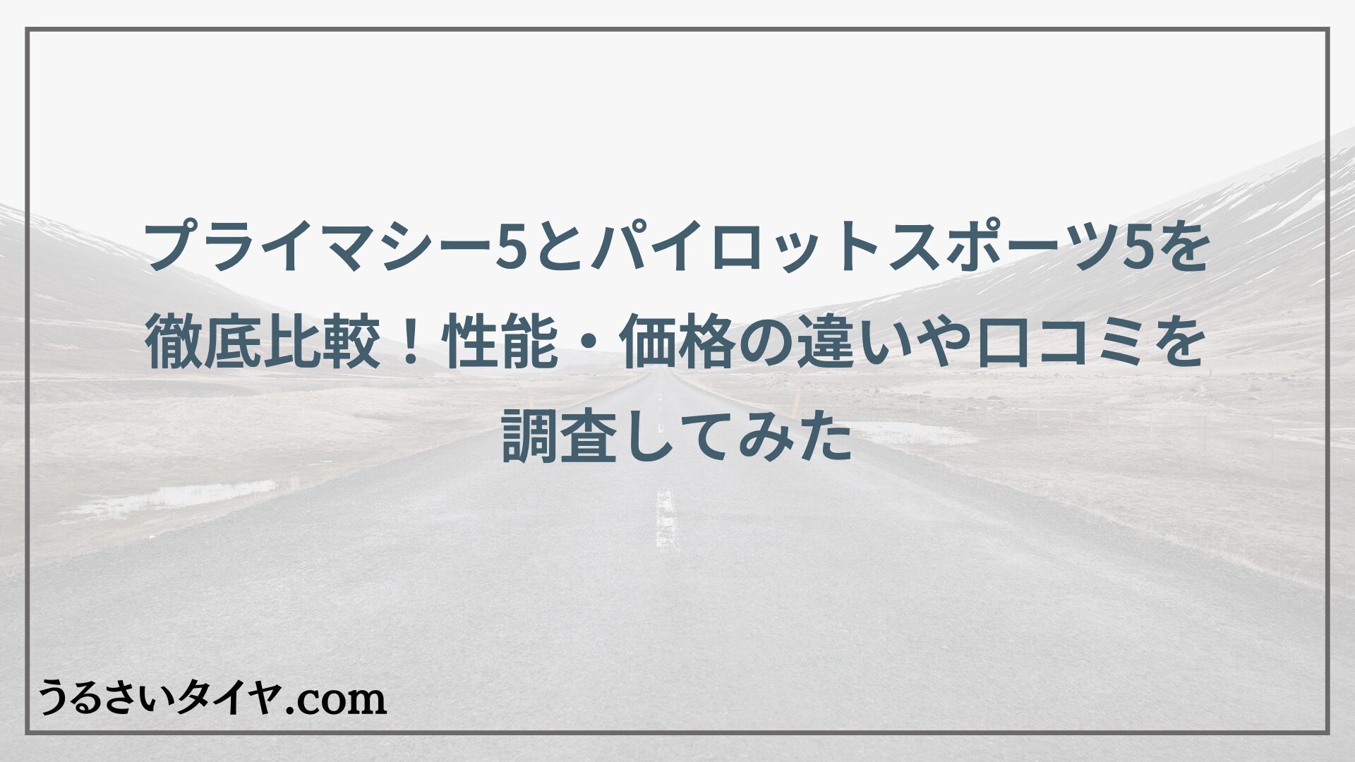 プライマシー5とパイロットスポーツ5を徹底比較！性能・価格の違いや口コミを調査してみた